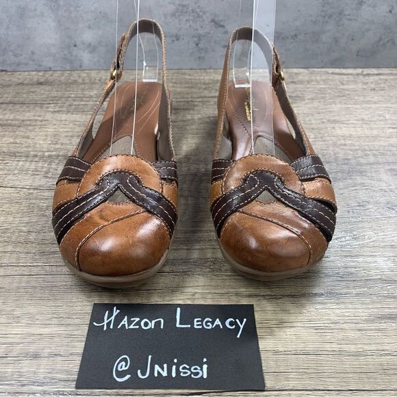 Natural Soul ~Women’s~”CIVIL”~ Brown Leather Slingback Sandal~Size 6.5 - Picture 3 of 9